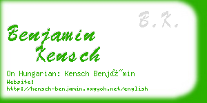 benjamin kensch business card